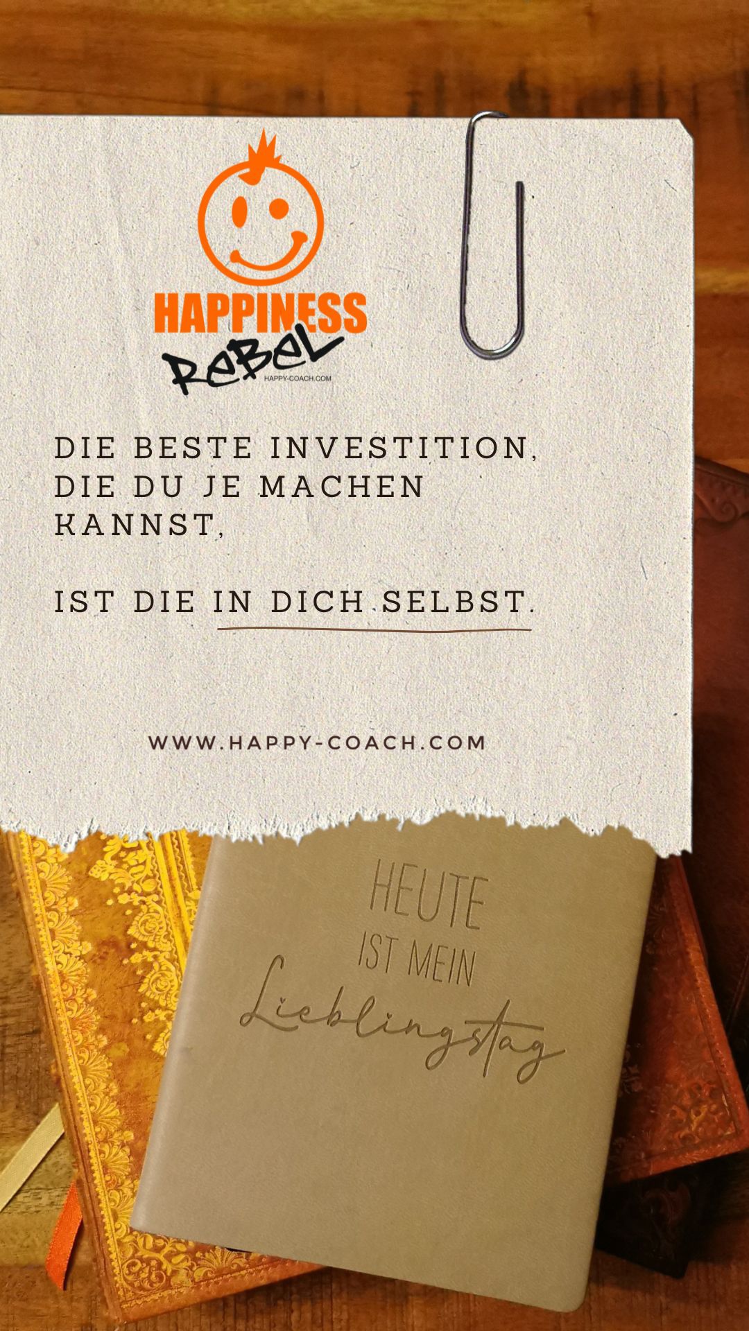 Hellbraun Beige Motivierende Minimalistische Papier Collage Selbstliebe Zitat - 1